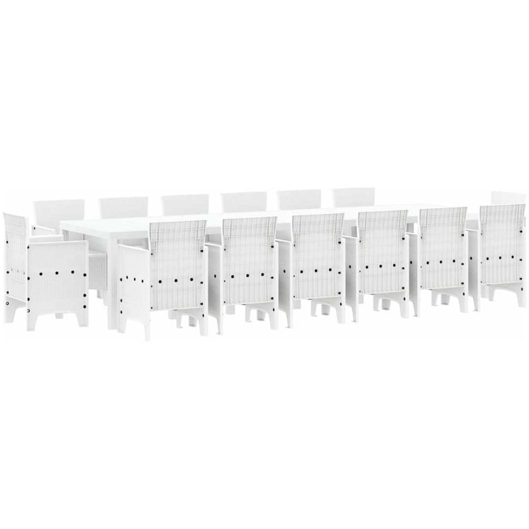 Trädgårdsmatsats 15 pcs Vit Konstrotting vidaXL Large – bild 2