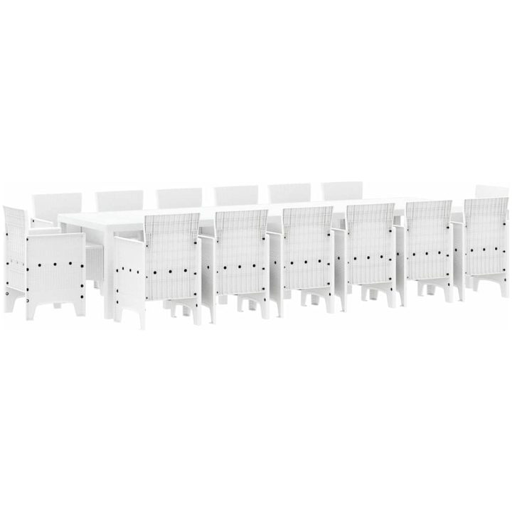 Trädgårdsmatsats 15 pcs Vit Konstrotting vidaXL Large – bild 2