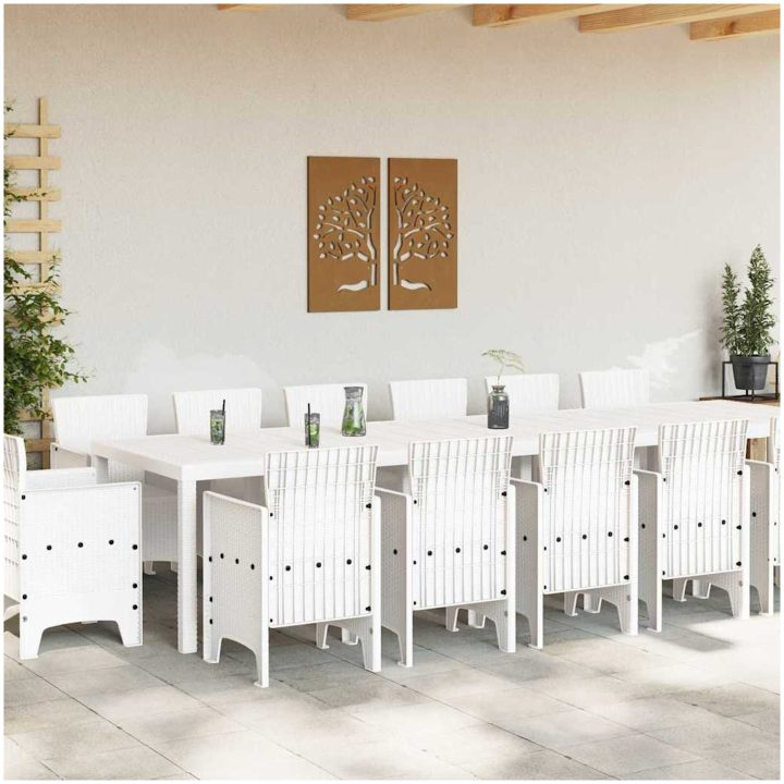 Trädgårdsmatsats 15 pcs Vit Konstrotting vidaXL Large – bild 3