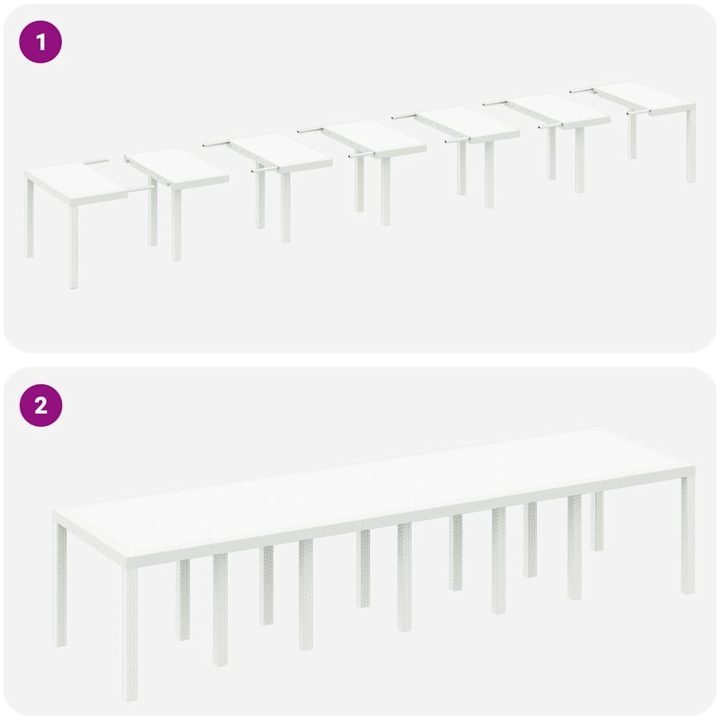 Trädgårdsmatsats 15 pcs Vit Konstrotting vidaXL Large – bild 9