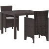 Trädgårdsmatsats 3 pcs Brun Polypropenhartser vidaXL 100 x 100 x 73 cm – miniatyr 2
