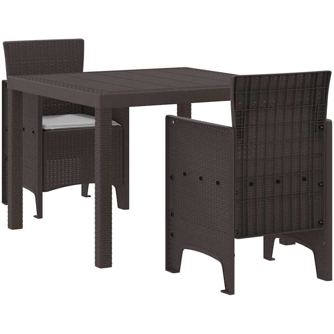 Trädgårdsmatsats 3 pcs Brun Polypropenhartser vidaXL 100 x 100 x 73 cm – bild 2