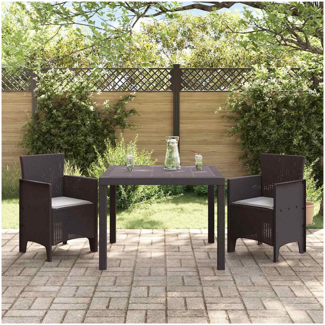 Trädgårdsmatsats 3 pcs Brun Polypropenhartser vidaXL 100 x 100 x 73 cm – bild 3