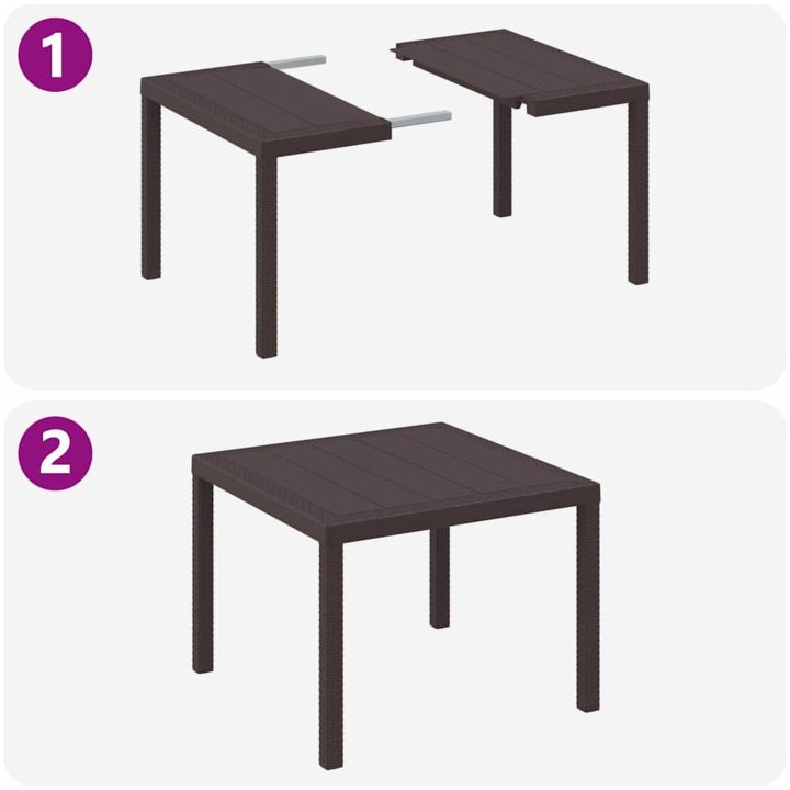 Trädgårdsmatsats 3 pcs Brun Polypropenhartser vidaXL 100 x 100 x 73 cm – bild 9