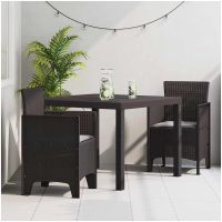 Trädgårdsmatsats 3 pcs Brun Polypropenhartser vidaXL