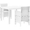Trädgårdsmatsats 3 pcs Vit Syntetisk Rattan vidaXL 100 x 100 x 73 cm – miniatyr 2