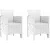 Trädgårdsmatsats 3 pcs Vit Syntetisk Rattan vidaXL 100 x 100 x 73 cm – miniatyr 5