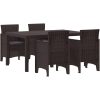 Trädgårdsmatsats 5 pcs Brun Resinfiber vidaXL 150 x 100 x 73 cm – miniatyr 2