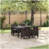 Trädgårdsmatsats 5 pcs Brun Resinfiber vidaXL 150 x 100 x 73 cm – miniatyr 1