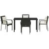 Trädgårdsmatsats 5 pcs Svart PE Rattan vidaXL 140 x 70 x 73 cm – miniatyr 7