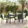 Trädgårdsmatsats 5 pcs Svart PE Rattan vidaXL 140 x 70 x 73 cm – miniatyr 1