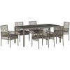 Trädgårdsmatsats 7 pcs Grå Konstrotting vidaXL 190 x 90 x 75 cm – miniatyr 2