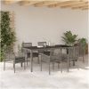 Trädgårdsmatsats 7 pcs Grå Konstrotting vidaXL 190 x 90 x 75 cm – miniatyr 4