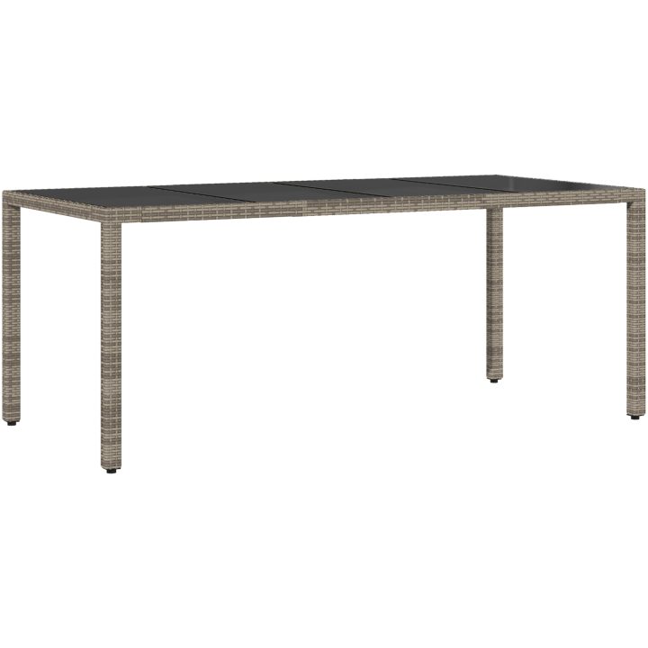 Trädgårdsmatsats 7 pcs Grå Konstrotting vidaXL 190 x 90 x 75 cm – bild 5
