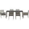 Trädgårdsmatsats 7 pcs Grå Konstrotting vidaXL 190 x 90 x 75 cm – miniatyr 7