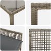 Trädgårdsmatsats 7 pcs Grå Konstrotting vidaXL 190 x 90 x 75 cm – miniatyr 9