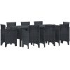 Trädgårdsmatsats 9 pcs Antracit Polypropylen vidaXL 200 x 100 x 73 cm – miniatyr 2