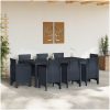Trädgårdsmatsats 9 pcs Antracit Polypropylen vidaXL 200 x 100 x 73 cm – miniatyr 3