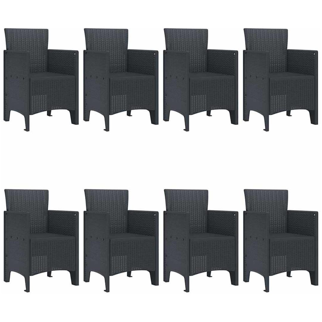 Trädgårdsmatsats 9 pcs Antracit Polypropylen vidaXL 200 x 100 x 73 cm – bild 4
