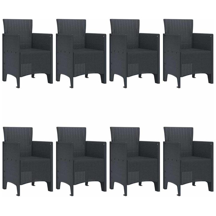 Trädgårdsmatsats 9 pcs Antracit Polypropylen vidaXL 200 x 100 x 73 cm – bild 4