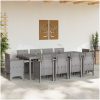 Trädgårdsmatset 11 pcs Ljusgrå polyeten vidaXL 250 x 100 x 73 cm – miniatyr 3