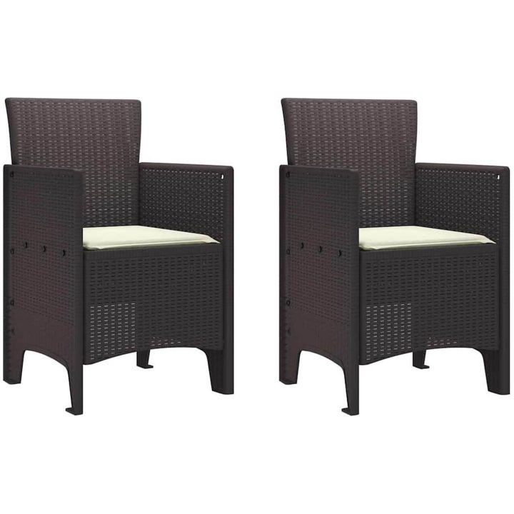 Trädgårdsmatset 3 pcs Brun Harts vidaXL 100 x 100 x 73 cm – bild 5