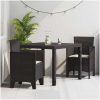 Trädgårdsmatset 3 pcs Brun Harts vidaXL 100 x 100 x 73 cm – miniatyr 1
