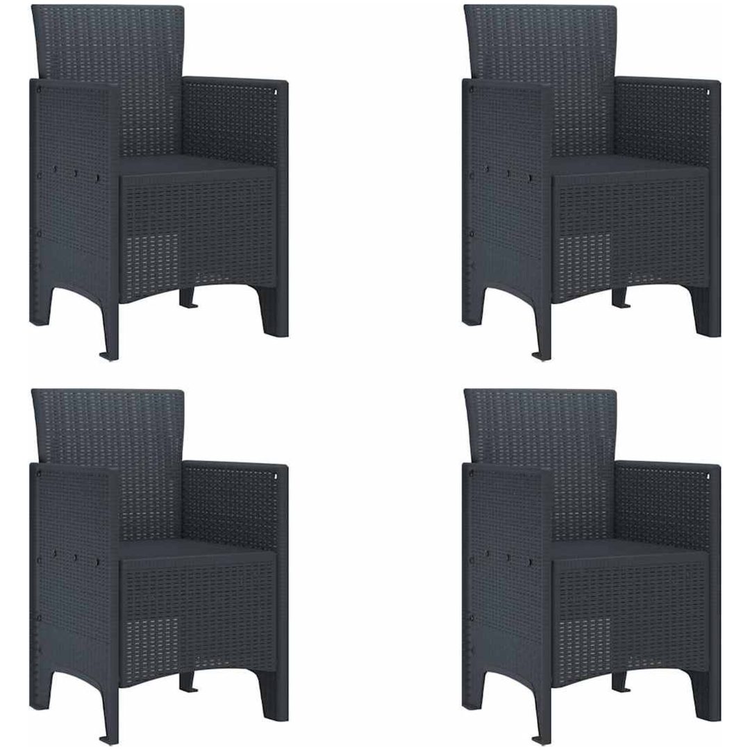 Trädgårdsmatset 5 pcs Antracit Plast vidaXL 150 x 100 x 73 cm – bild 5