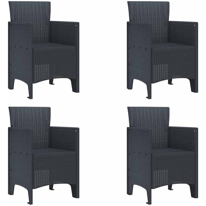 Trädgårdsmatset 5 pcs Antracit Plast vidaXL 150 x 100 x 73 cm – bild 5