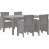 Trädgårdsmatset 5 pcs Ljusgrå Polypropylen vidaXL 150 x 100 x 73 cm – miniatyr 2
