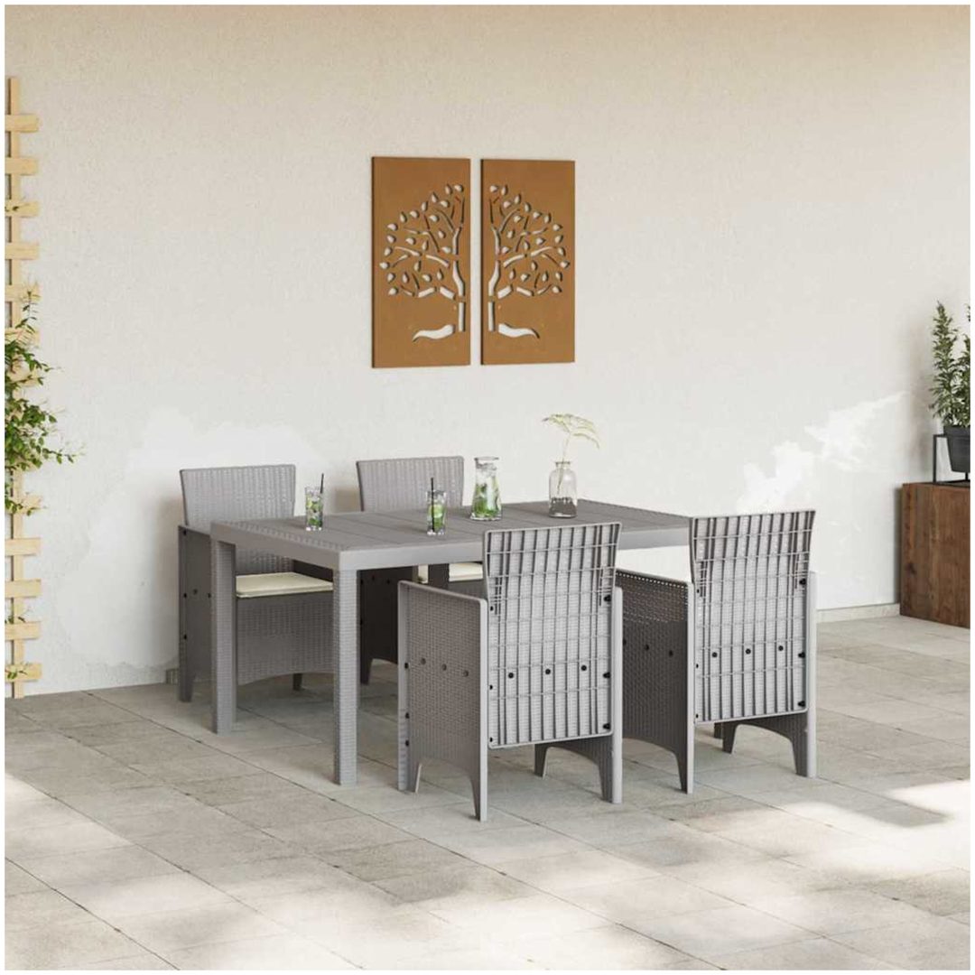 Trädgårdsmatset 5 pcs Ljusgrå Polypropylen vidaXL 150 x 100 x 73 cm – bild 3