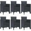 Trädgårdsmatset 7 pcs Antracit PE Rattan vidaXL 150 x 100 x 73 cm – miniatyr 4