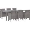 Trädgårdsmatset 7 pcs Ljusgrå Plast vidaXL 200 x 100 x 73 cm – miniatyr 2