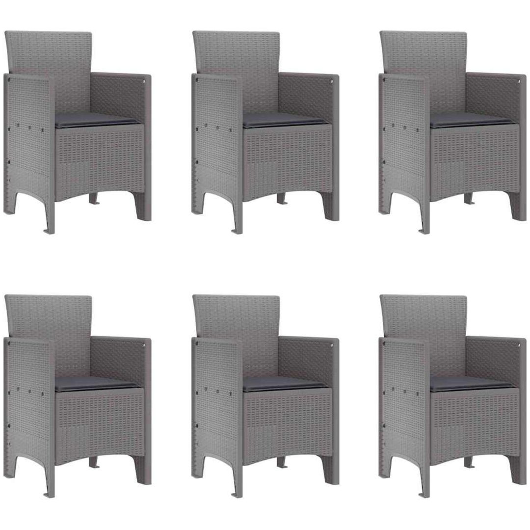 Trädgårdsmatset 7 pcs Ljusgrå Plast vidaXL 200 x 100 x 73 cm – bild 5