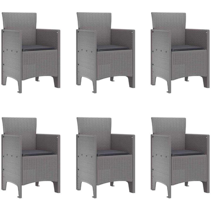 Trädgårdsmatset 7 pcs Ljusgrå Plast vidaXL 200 x 100 x 73 cm – bild 5