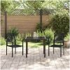 Trädgårdsmatset i 3 Dela Svart PVC Rattan vidaXL 80 x 80 x 73 cm – miniatyr 4