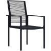 Trädgårdsmatset i 3 Dela Svart PVC Rattan vidaXL 80 x 80 x 73 cm – miniatyr 6
