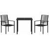Trädgårdsmatset i 3 Dela Svart PVC Rattan vidaXL 80 x 80 x 73 cm – miniatyr 7