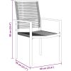 Trädgårdsmatset i 3 Dela Svart PVC Rattan vidaXL 80 x 80 x 73 cm – miniatyr 10