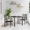 Trädgårdsmatset i 3 Dela Svart PVC Rattan vidaXL 80 x 80 x 73 cm – miniatyr 1