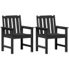 Trädgårdsmatsstolar 2 st Svart HDPE vidaXL Medium – miniatyr 2