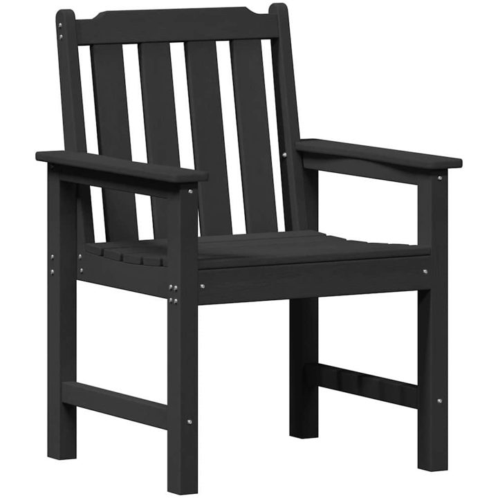 Trädgårdsmatsstolar 2 st Svart HDPE vidaXL Medium – bild 4