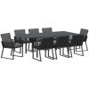 Trädgårdsmatställning 9 pcs Svart Metall vidaXL Large – miniatyr 2