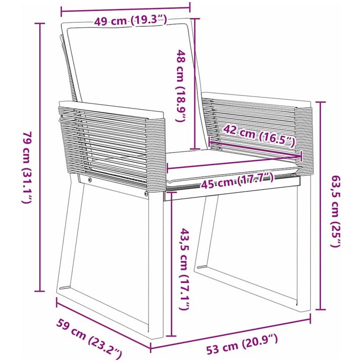 Trädgårdsmatställning 9 pcs Svart Metall vidaXL Large – bild 12