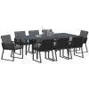 Trädgårdsmatställning 9 pcs Svart Metall vidaXL Large – miniatyr 3
