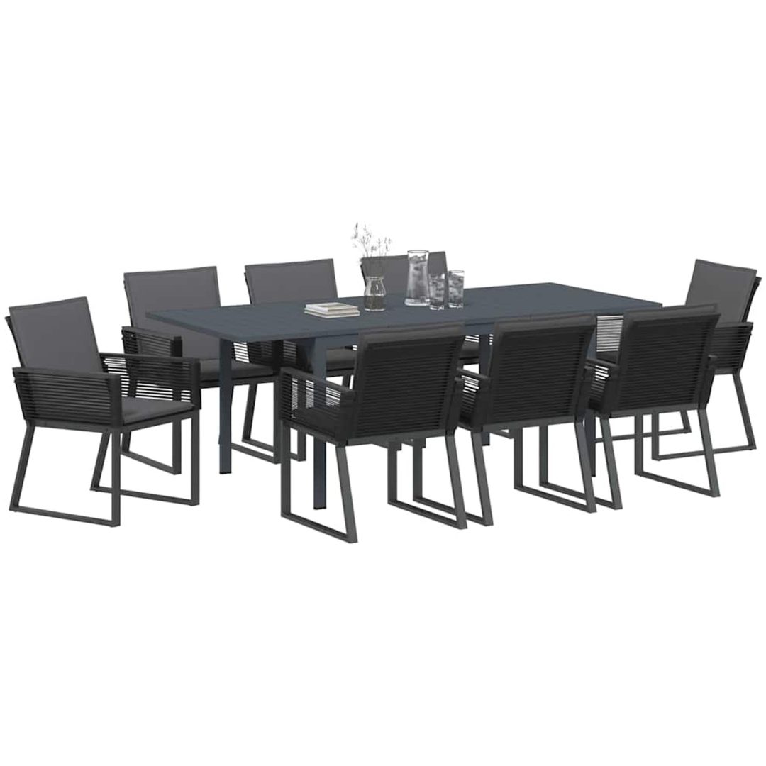 Trädgårdsmatställning 9 pcs Svart Metall vidaXL Large – bild 3