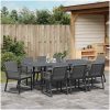 Trädgårdsmatställning 9 pcs Svart Metall vidaXL Large – miniatyr 4
