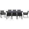 Trädgårdsmatställning 9 pcs Svart Metall vidaXL Large – miniatyr 7