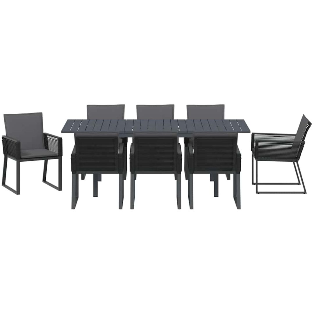 Trädgårdsmatställning 9 pcs Svart Metall vidaXL Large – bild 7