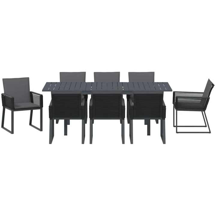 Trädgårdsmatställning 9 pcs Svart Metall vidaXL Large – bild 7